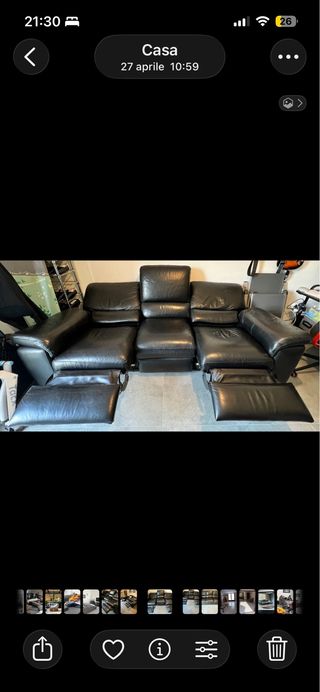 Divano Chateau Dax in vera pelle nero