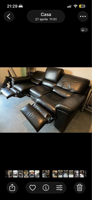 Divano Chateau Dax in vera pelle nero