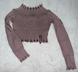 Maglia crop scollo a barca