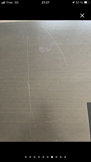 Mesa extensible de madera marrón/gris y negra