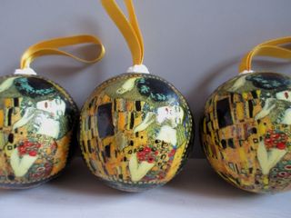 3 Palline Natale Klimt Fatte a Mano