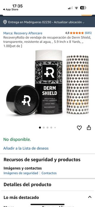 Rollo vendaje tatuaje Derm Shield