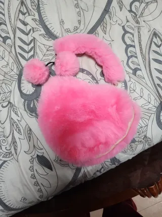 Bolso Corazón Rosa Peludo