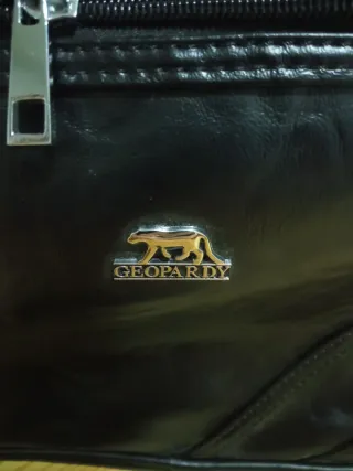 Bolso Geopardy Piel Negro Hombre Nuevo