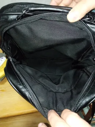 Bolso Geopardy Piel Negro Hombre Nuevo