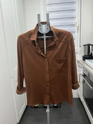Camisa imitación ante marrón