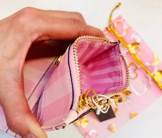 Tarjetero Monedero Victoria's Secret Rayas Rosas