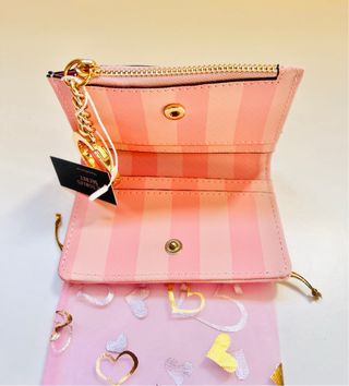 Tarjetero Monedero Victoria's Secret Rayas Rosas