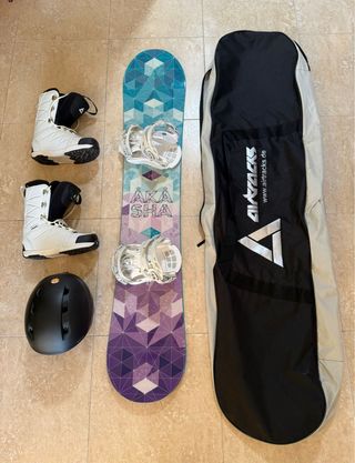 Tabla Snowboard + Botas + Casco + Funda