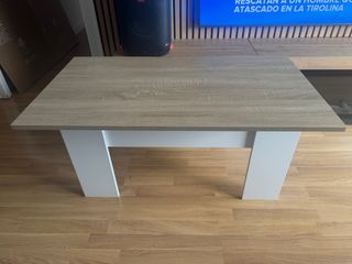 Mesa de centro elevable madera y blanco