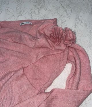 Zara Maglione Monospalla Rosa Taglia Unica