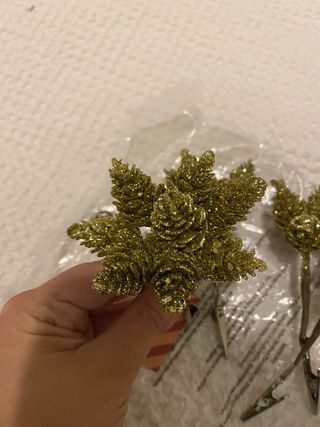 4 Pinzas Navidad Doradas