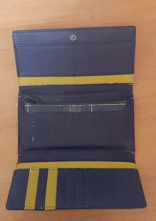 Conjunto bolso shopper y billetera cuadros