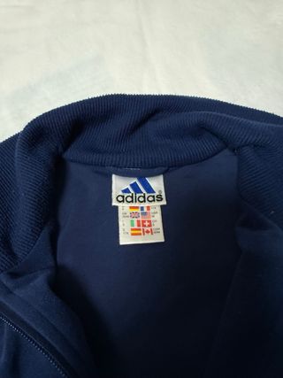 Chaqueta Adidas Azul y Blanca terciopelo
