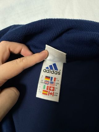 Chaqueta Adidas Azul y Blanca terciopelo