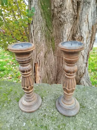 Portacandele in legno stile anni '30