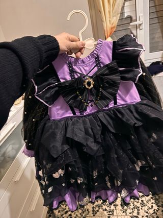 Abito da bambina viola e nero