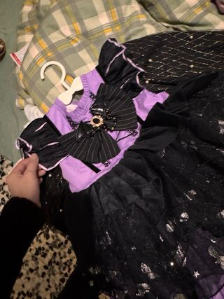 Abito da bambina viola e nero