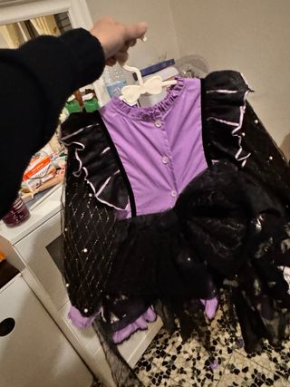 Abito da bambina viola e nero