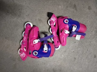 Patines en línea niña rosas y azules