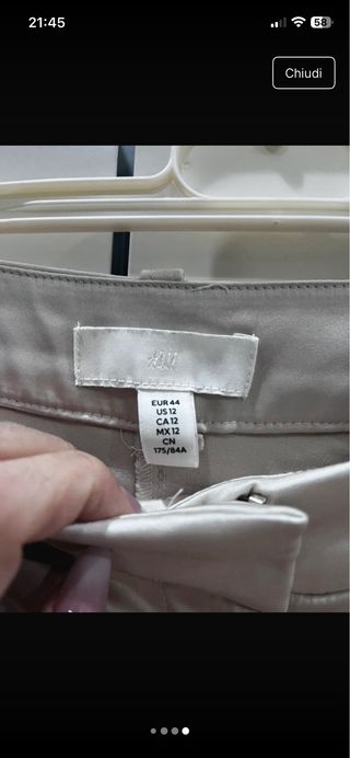 Pantaloni Zara raso perla