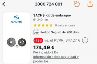 Embrague Sachs BMW E36