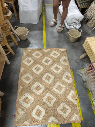 3 Alfombra de Yute Diseño Diamantes