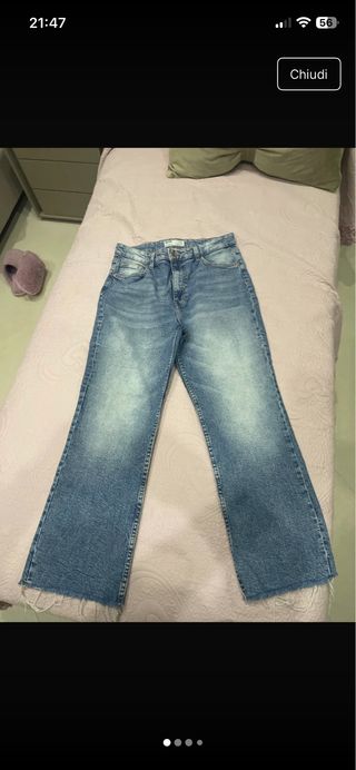 Jeans Bershka cropped flare blu