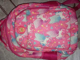 Mochila y estuche unicornios rosa