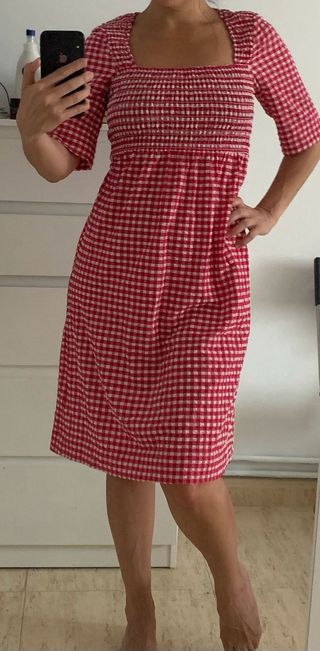 Abito Ganni a quadri rosso