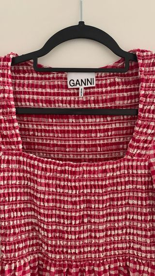 Abito Ganni a quadri rosso