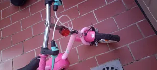 Bicicleta infantil rosa con ruedines