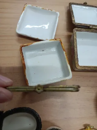 Lote 6 cajitas vintage de  porcelana decoradas