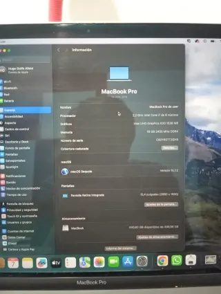 Macbook Pro 15" (2018) ¡BATERÍA 99 CICLOS!