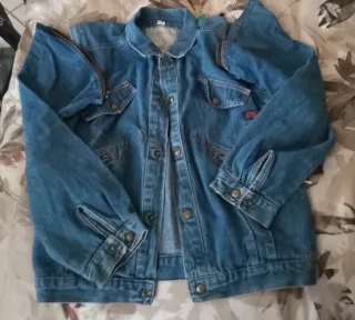 Giubbotto jeans uom seo tg 42 maniche rimovibili