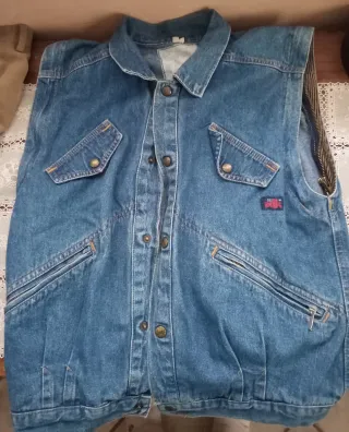 Giubbotto jeans uom seo tg 42 maniche rimovibili