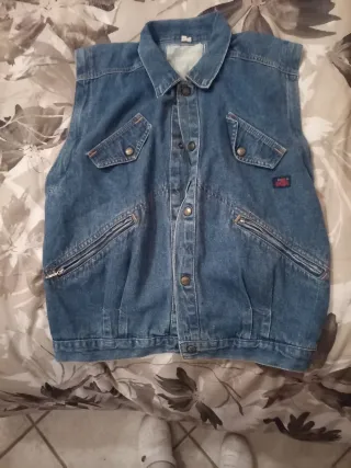 Giubbotto jeans uom seo tg 42 maniche rimovibili