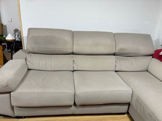 Sofá chaise longue gris 270x250cm