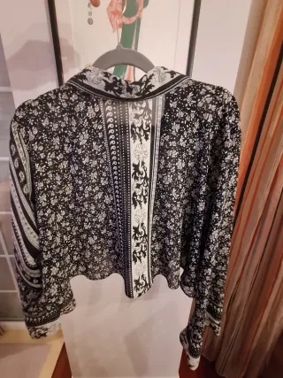 Camisa corta estampada manga larga
