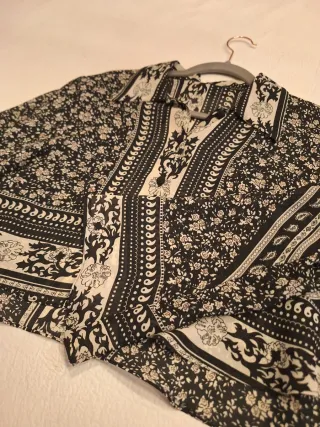 Camisa corta estampada manga larga