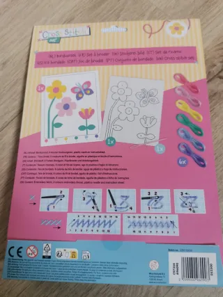 Kit de punto de cruz infantil flores