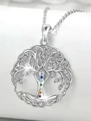 Collar Plata Árbol de la Vida Chakras