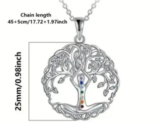 Collar Plata Árbol de la Vida Chakras