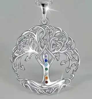 Collar Plata Árbol de la Vida Chakras