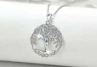 Collar Plata Árbol de la Vida Chakras