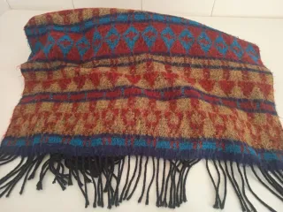 Bufanda grande azul multicolor