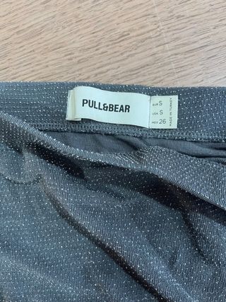 Falda larga plateada brillante