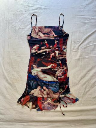 Vestido mini tirantes arte renacimiento