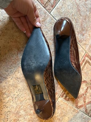 Zapatos Lunedì Vintage Piel Serpiente Marrón