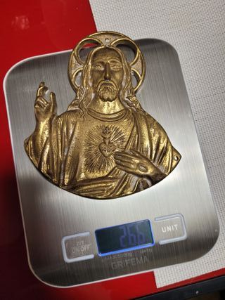 Placa Sagrado Corazón Bronce Antigua